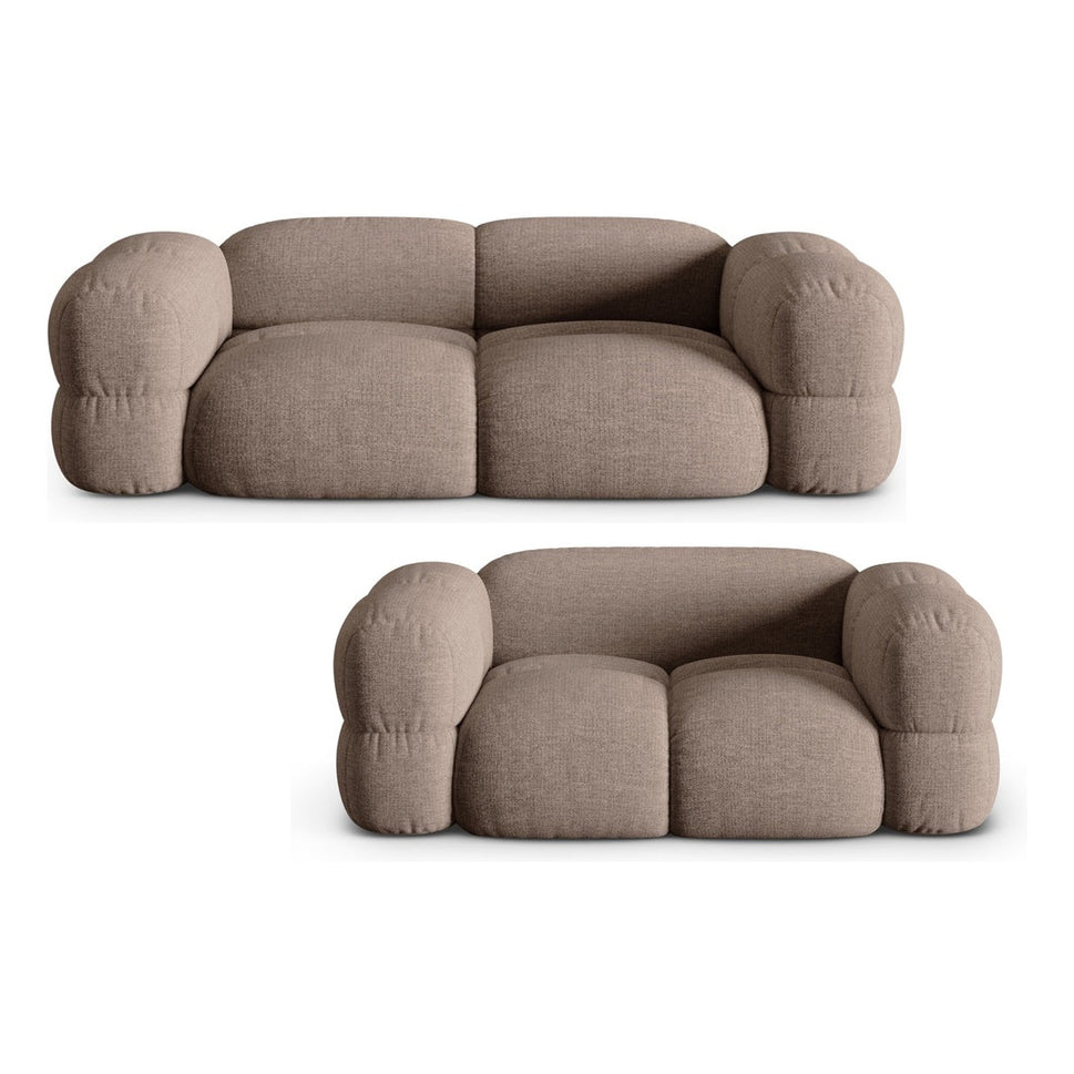 Loretto Cappuccino 3+2 Seater Fabric Sofa Set