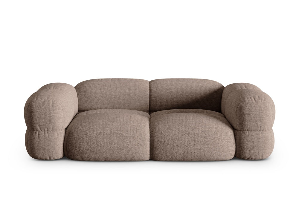 Loretto Light Brown 3 Seater Fabric Sofa