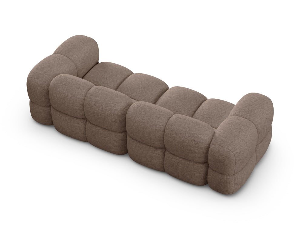 Loretto Light Brown 4 Seater Fabric Sofa