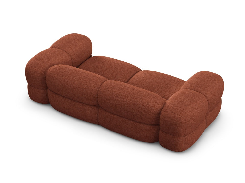 Loretto Burnt Orange 3 Seater Fabric Sofa