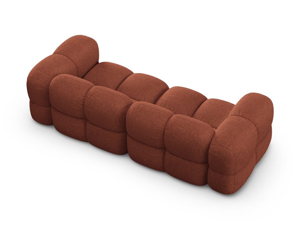 Loretto Burnt Orange 4 Seater Fabric Sofa