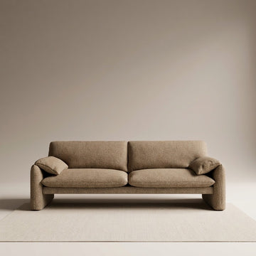 Nyla Brown 3 Seater Fabric Sofa