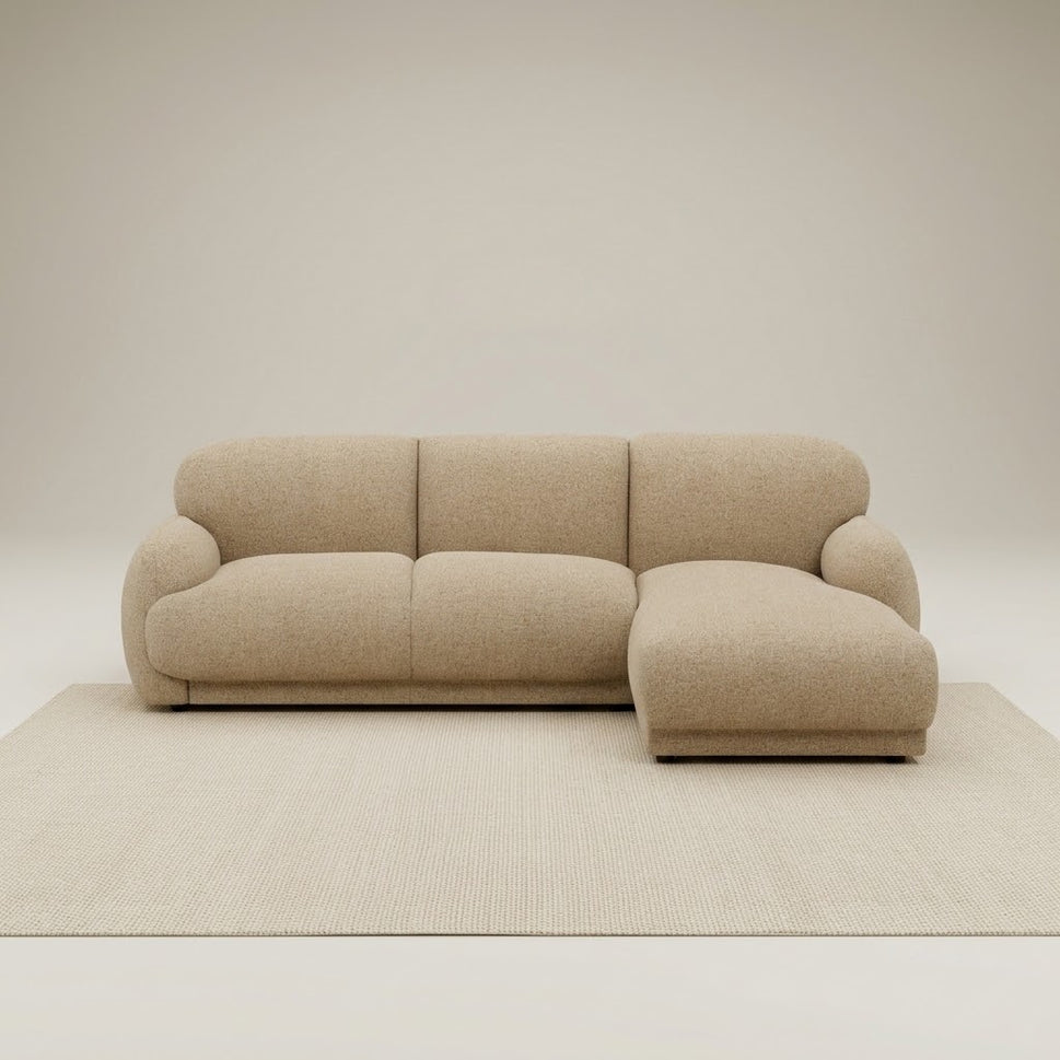 Sana Beige 3 Seater Boucle L-Shape Corner Sofa