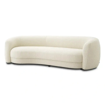 Serenity White 3 Seater Boucle Curved Sofa