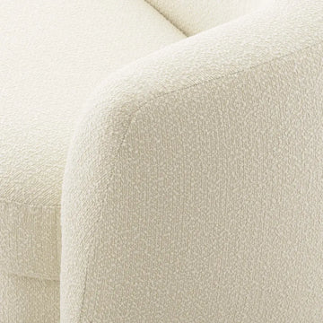 Serenity White 3 Seater Boucle Curved Sofa