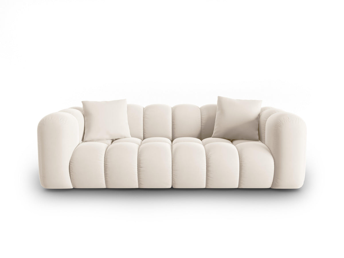 Adara Beige 3 Seater Fabric Sofa