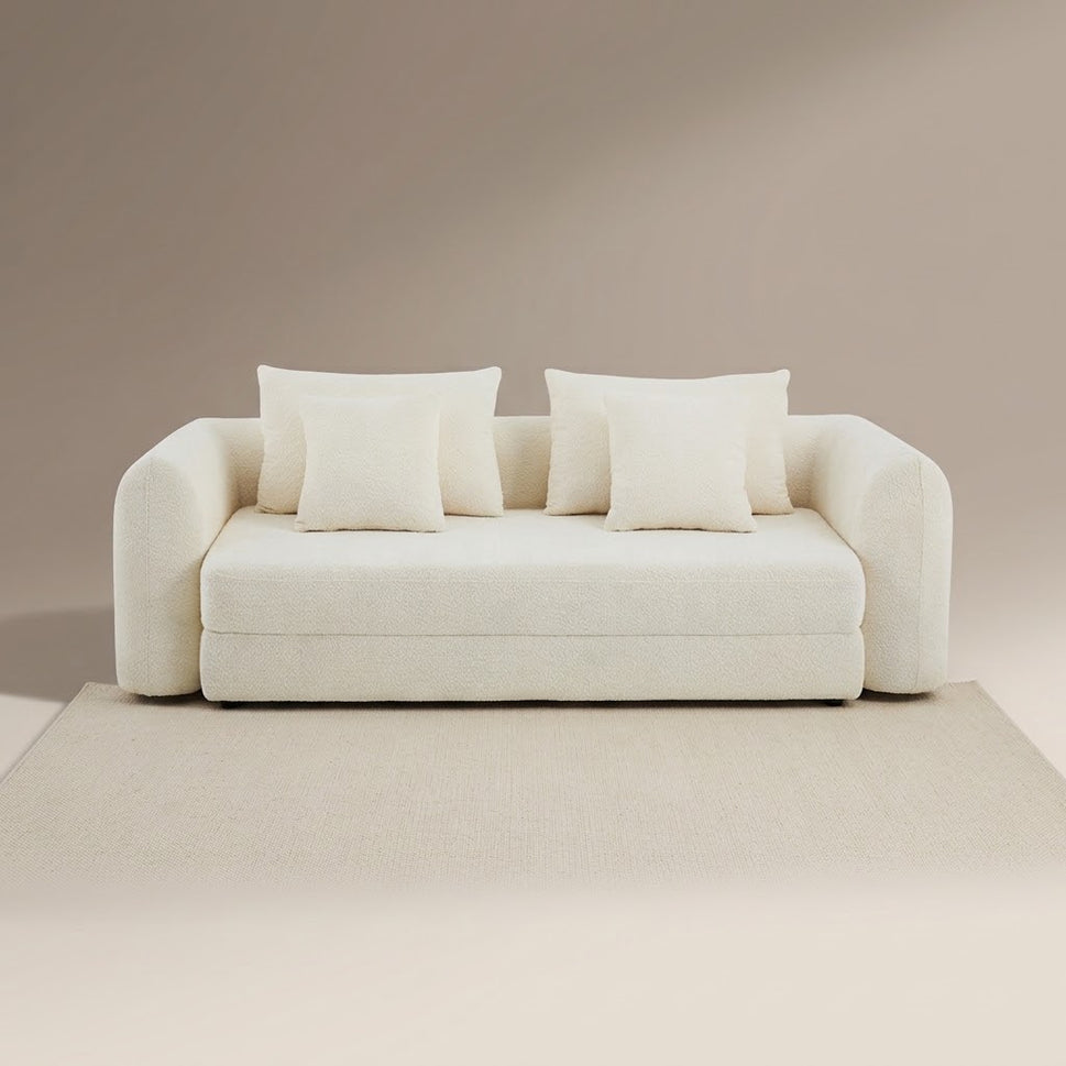 Sofia Beige 3 Seater Boucle Sofa Bed