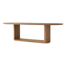 Switch Side View, Premium Solid Wood Dining Table – Oval Shape with Textured Base, Contemporary Style 2 image