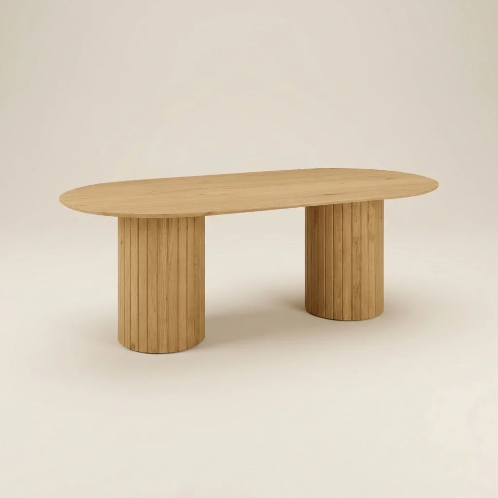 Aqua Natural Solid Oak Oval Dining Table (5 Sizes)