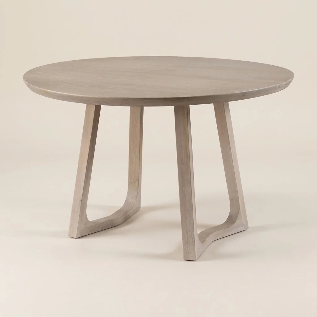 Ardene Solid Wood Round Dining Table – natural, front view