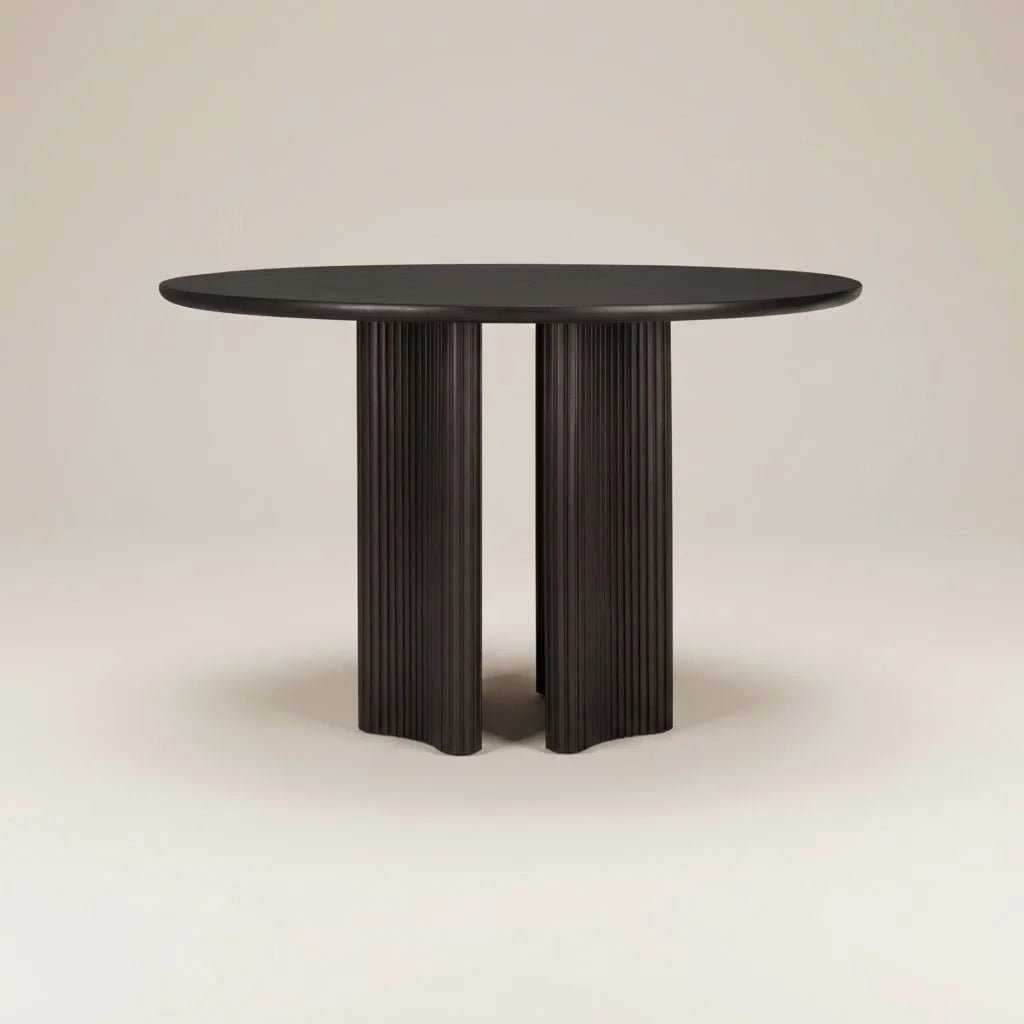 Arvo Fluted Wooden Round Dining Table (5 Sizes)