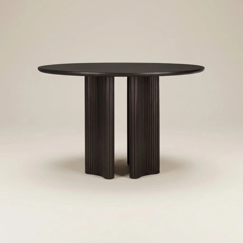 Arvo Fluted Wooden Round Dining Table (5 Sizes)