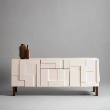 Arvora Beige Sculpted Panel Sideboard
