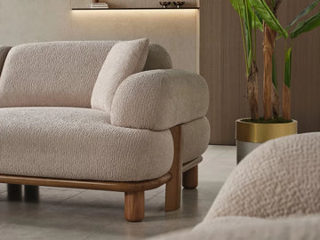 Arwin Beige 3 Seater Boucle Sofa