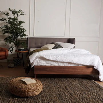 Astred Grey Wooden Bed (3 Sizes)