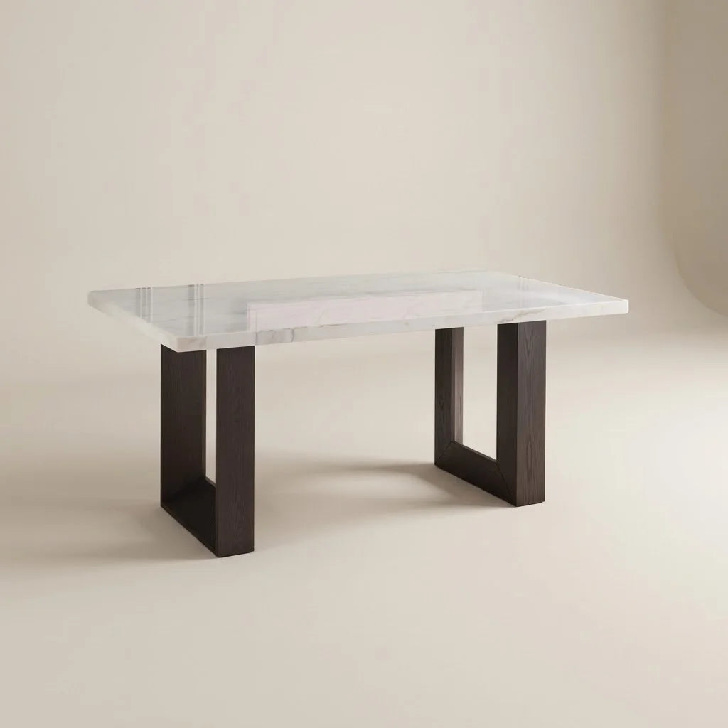 Astrid White Marble Rectangular Dining Table (5 Sizes)