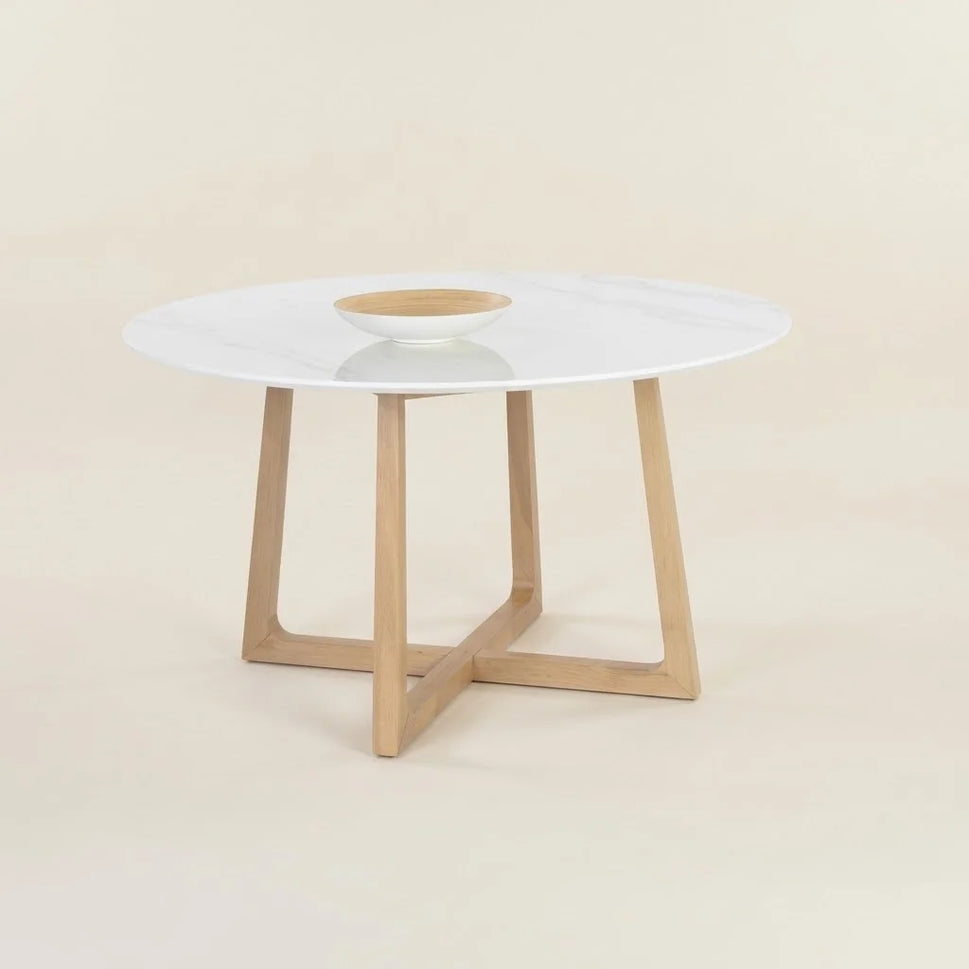 Athena White Marble Round Dining Table (5 Sizes)