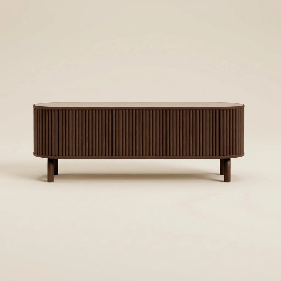 Ayla Walnut Travertine Top TV Unit