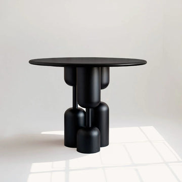 Baoma Brown Solid Wood Round Dining Table (5 Sizes)