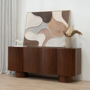 Billow Walnut Curved Sideboard