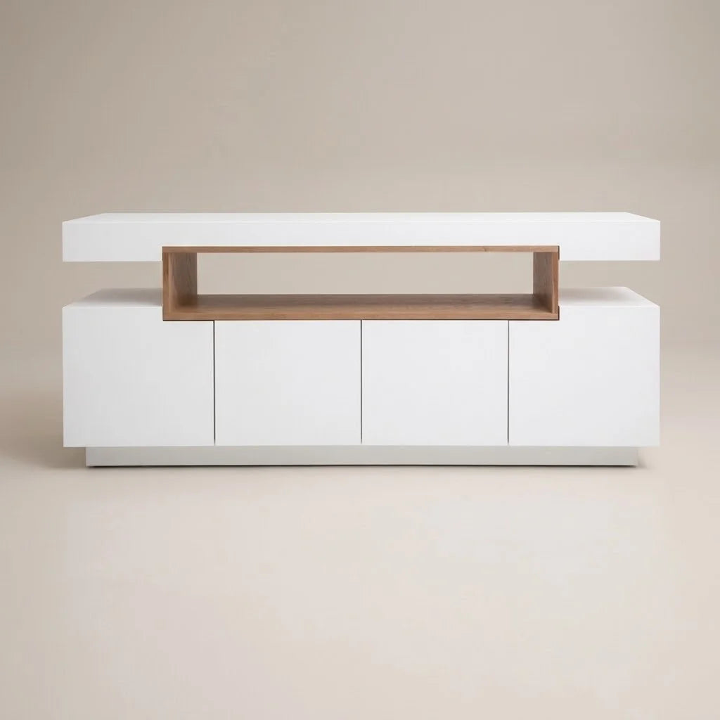 Brixel White & Oak TV Unit – front view