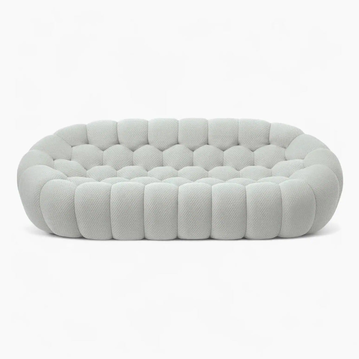 Bubble Light Grey 3 Seater Fabric Curved Sofa