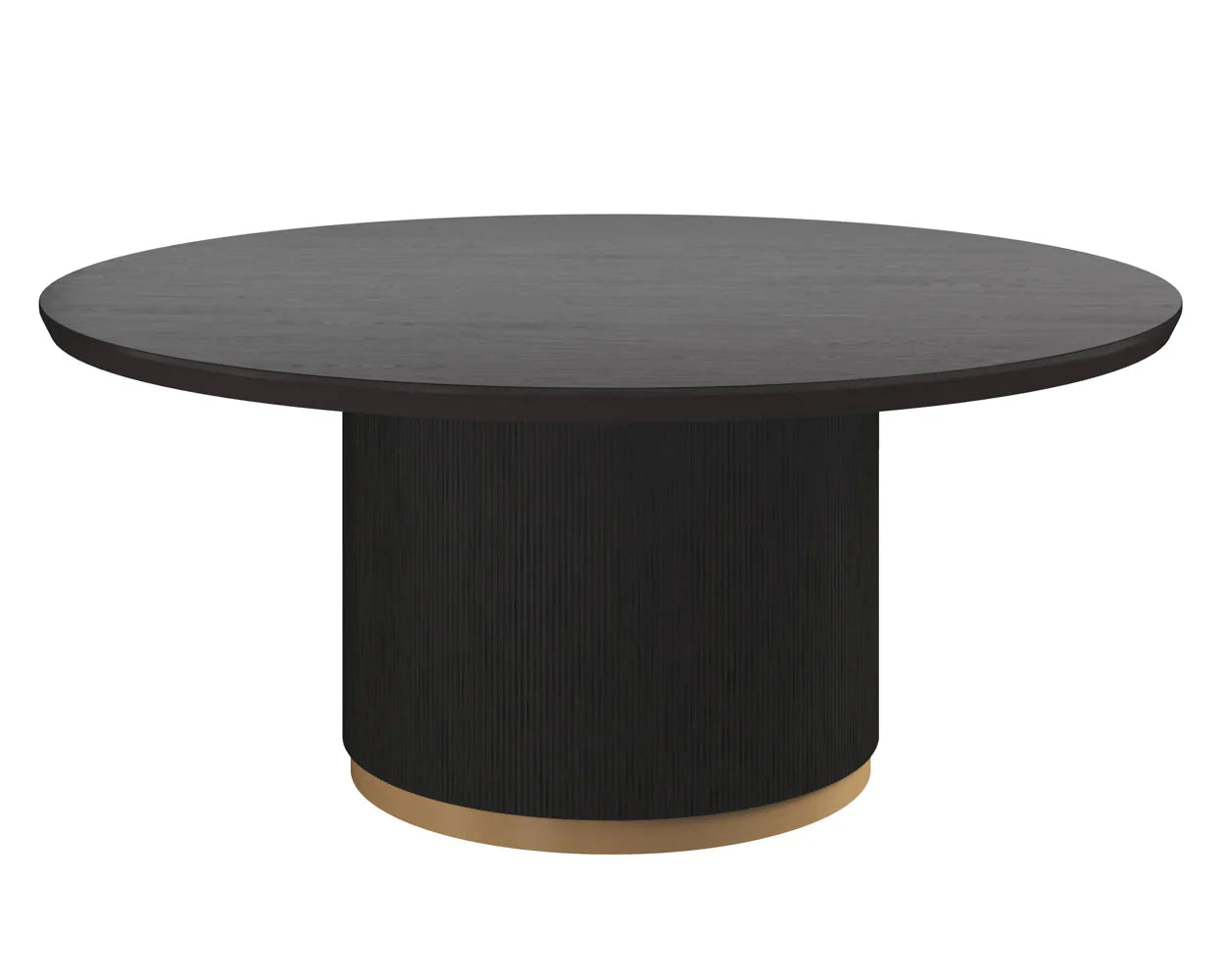 Cedar Solid Wood Dining Table – 140cm Diameter, Black Finish, View