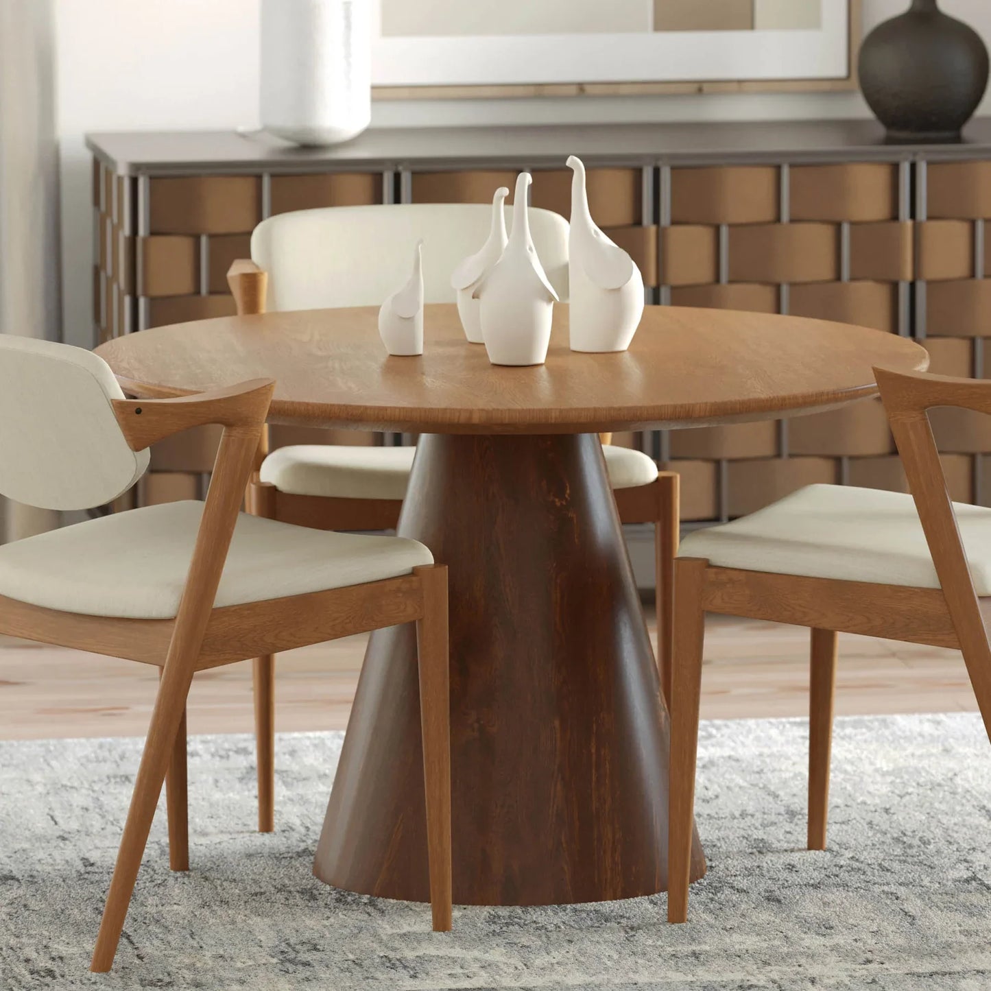 Close-Up of Cypress Table – Textured Dark Wood Finish with Clean Lines