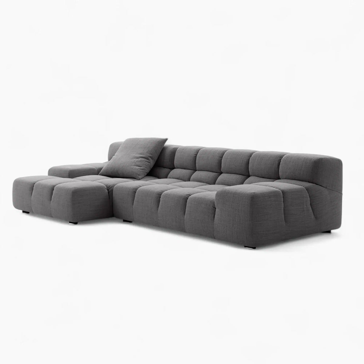 Tufty Grey Modular Sofa, angled view
