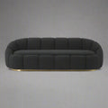 Eclipse Black 3 Seater Fabric Curved Sofa