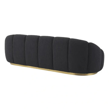 Eclipse Black 3 Seater Fabric Curved Sofa