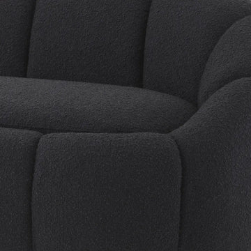 Eclipse Black 3 Seater Fabric Curved Sofa