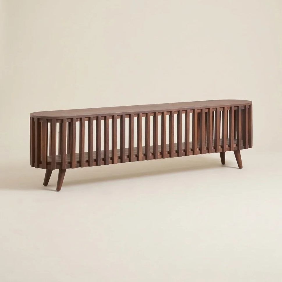 Elvar Brown Solid Wood TV Unit