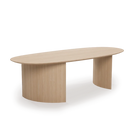 Switch Side angle of Elvora table showing elongated oval top and rounded vertical supports 2 image