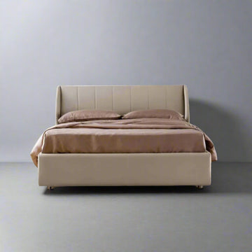 Fynel Beige Upholstered Bed (3 Sizes)