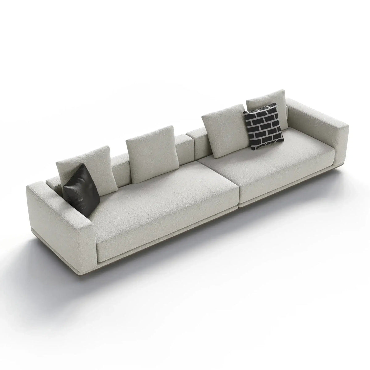 Horizonte Grey Sectional Sofa, angled view