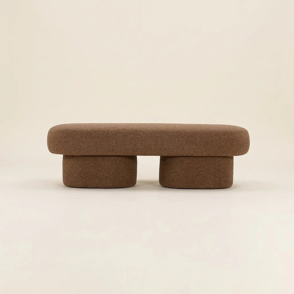 Kopitar Brown Boucle Ottoman Bench