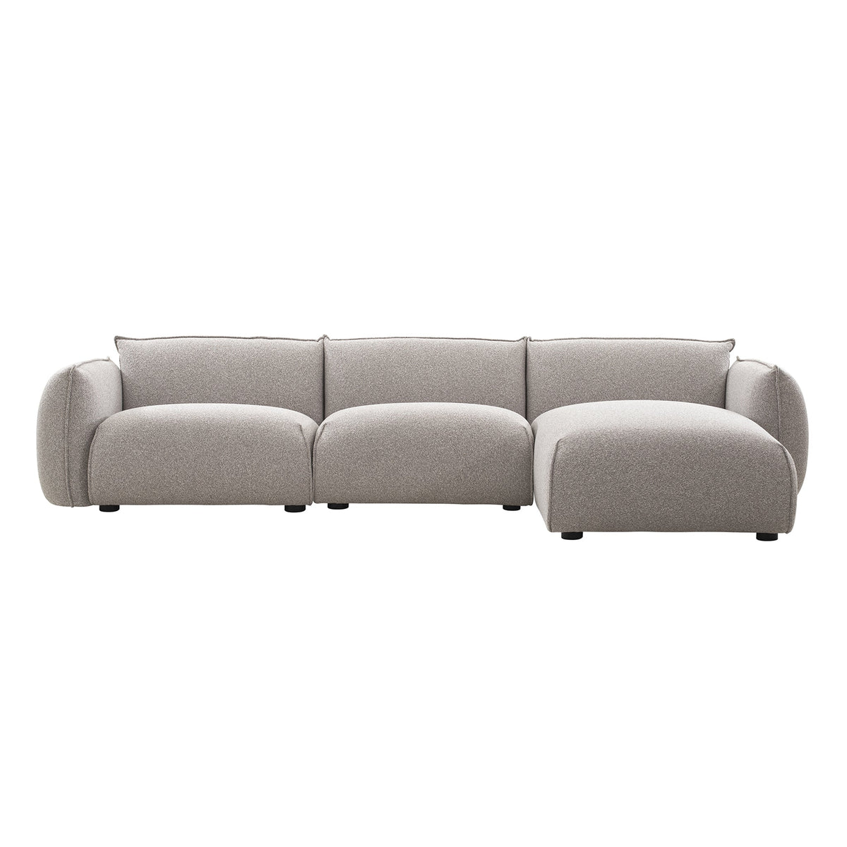 Ferrell Light Grey 3 Seater Fabric L-Shape Corner Sofa
