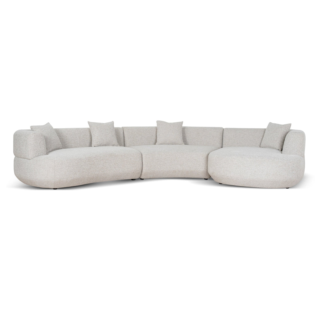 Roly Cream 4 Seater Fabric L-Shape Corner Sofa