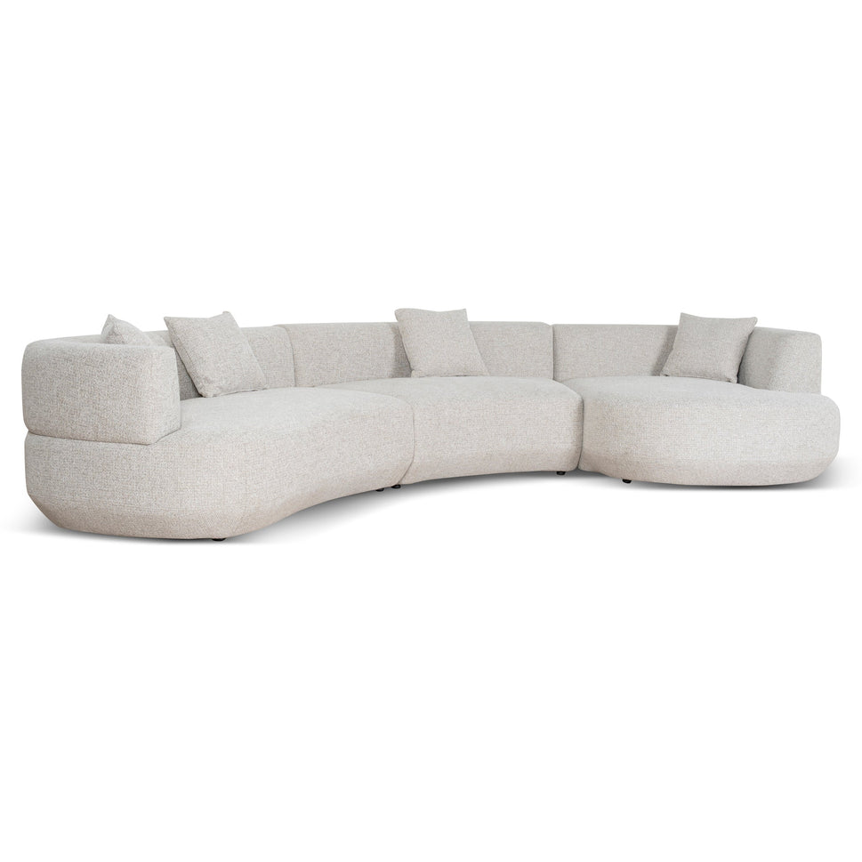 Roly Cream 4 Seater Fabric L-Shape Corner Sofa