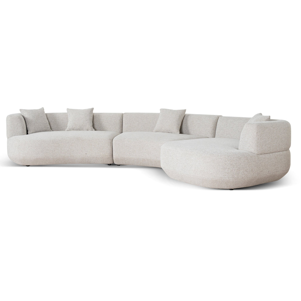 Roly Cream 4 Seater Fabric L-Shape Corner Sofa