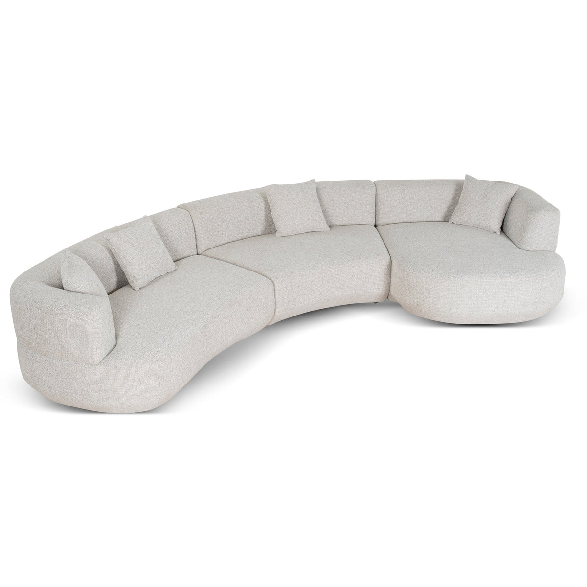 Roly Cream Modular Right Chaise Sofa, leg detail view