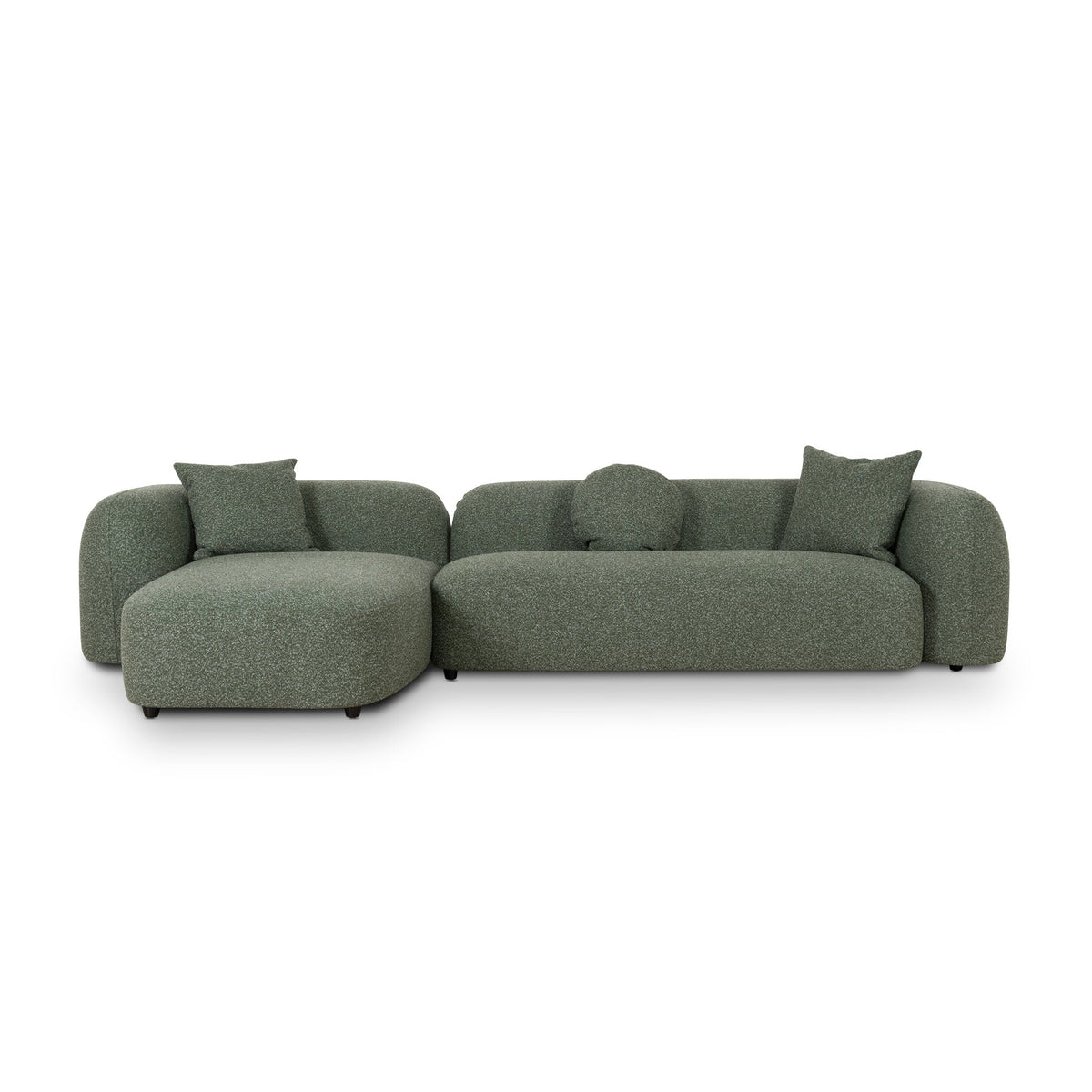 Justus Sage Green Left Chaise Sofa, angled view