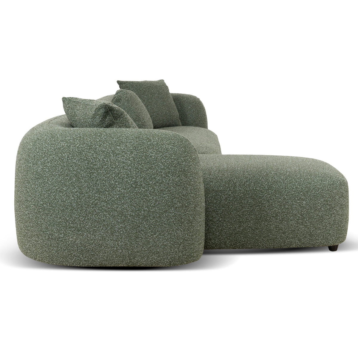 Justus Sage Green Left Chaise Sofa, chaise detail view