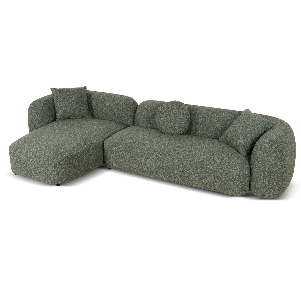 Justus Sage Green Left Chaise Sofa, leg detail view