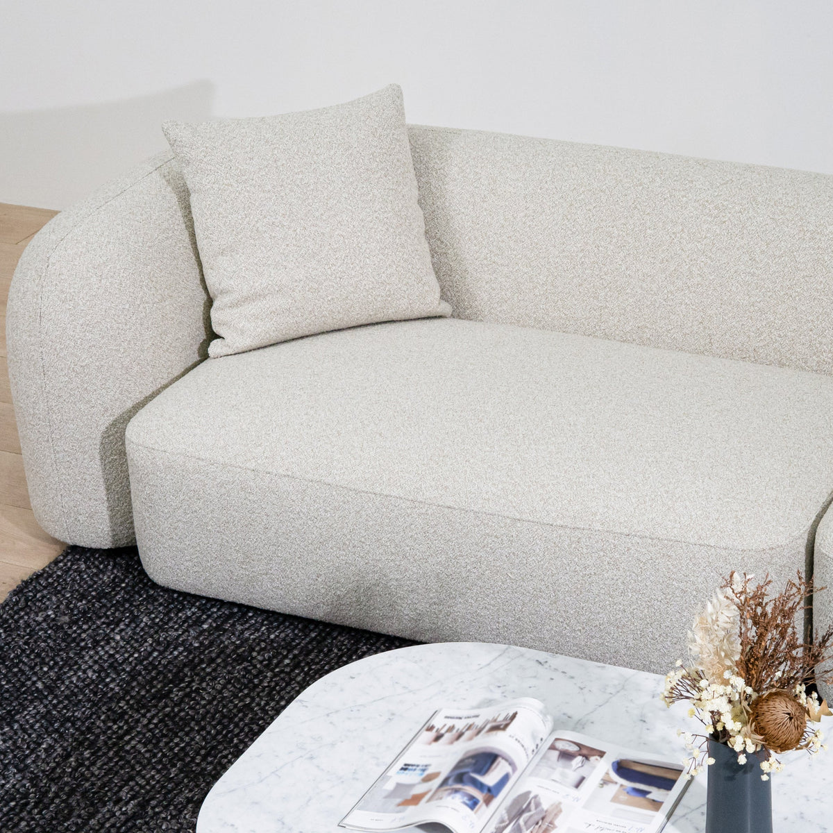 Justus Cream 4 Seater Fabric Sofa