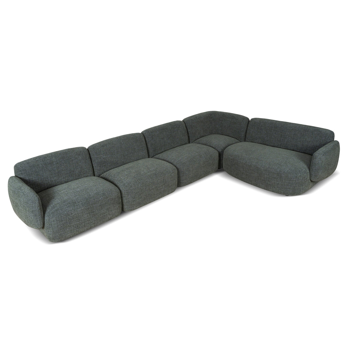 Gosling Dark Green 5 Seater Fabric L-Shape Corner Sofa