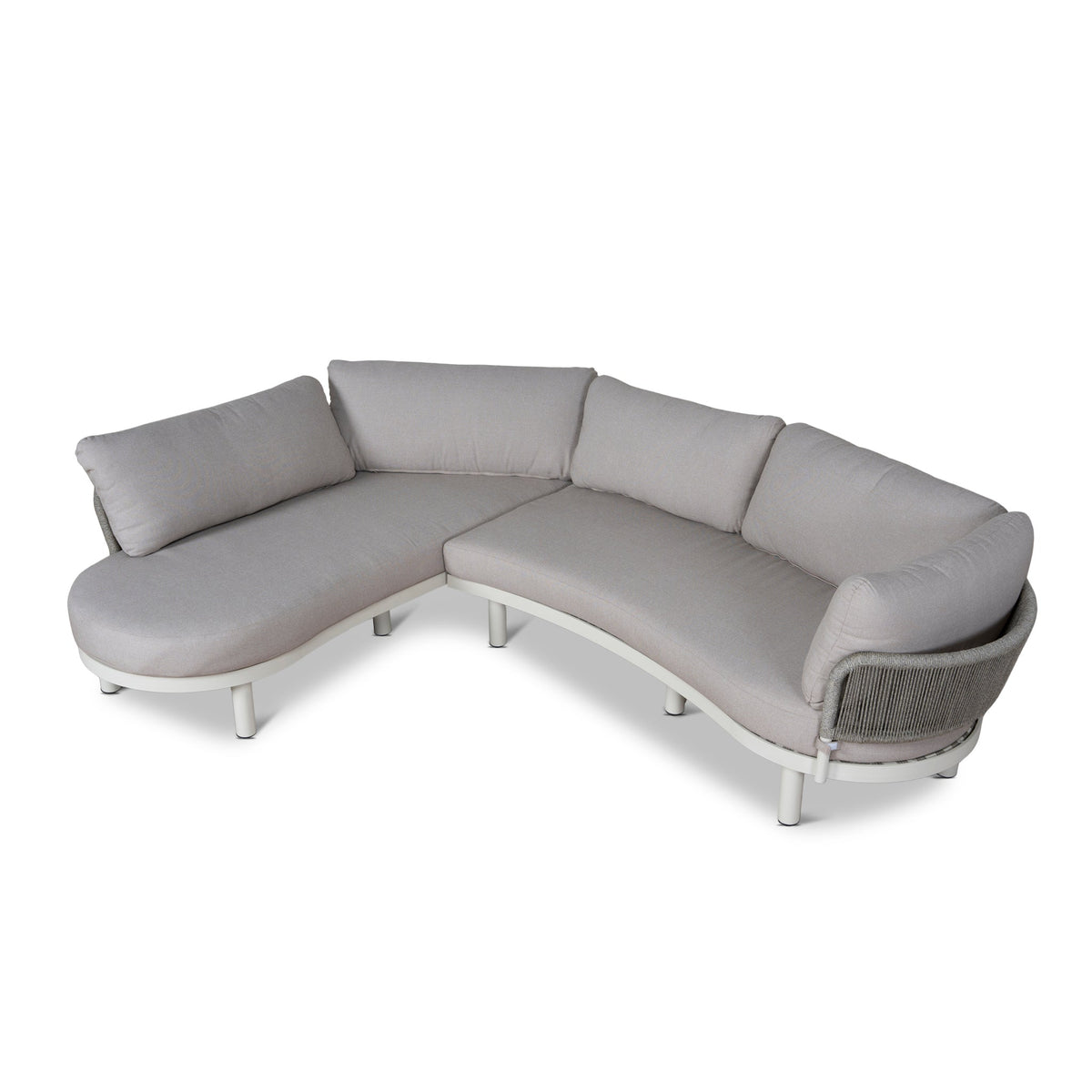 Norali Light Brown Outdoor Corner Sofa, rope detail view