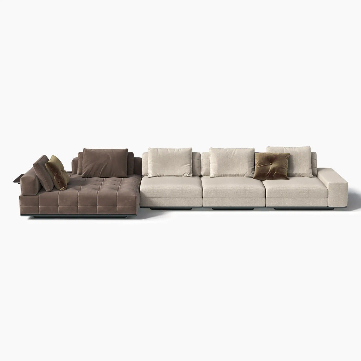 Lawrence Beige Sectional Sofa, front view
