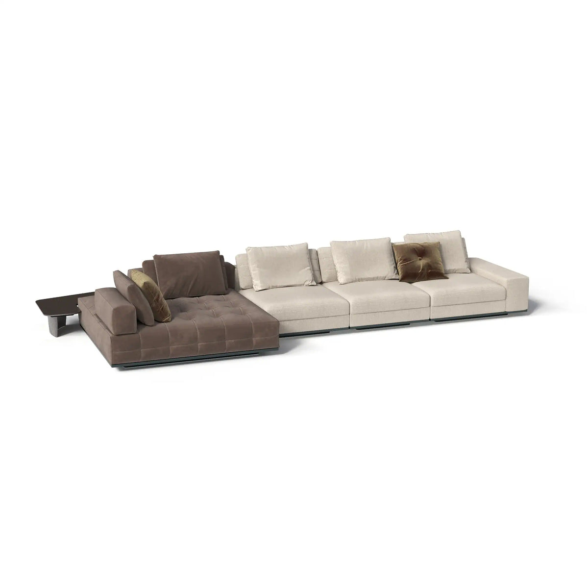 Lawrence Beige Sectional Sofa, angled view